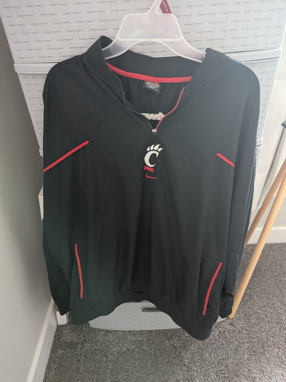 Nike Black Zip-Up Sweater with Red Accents